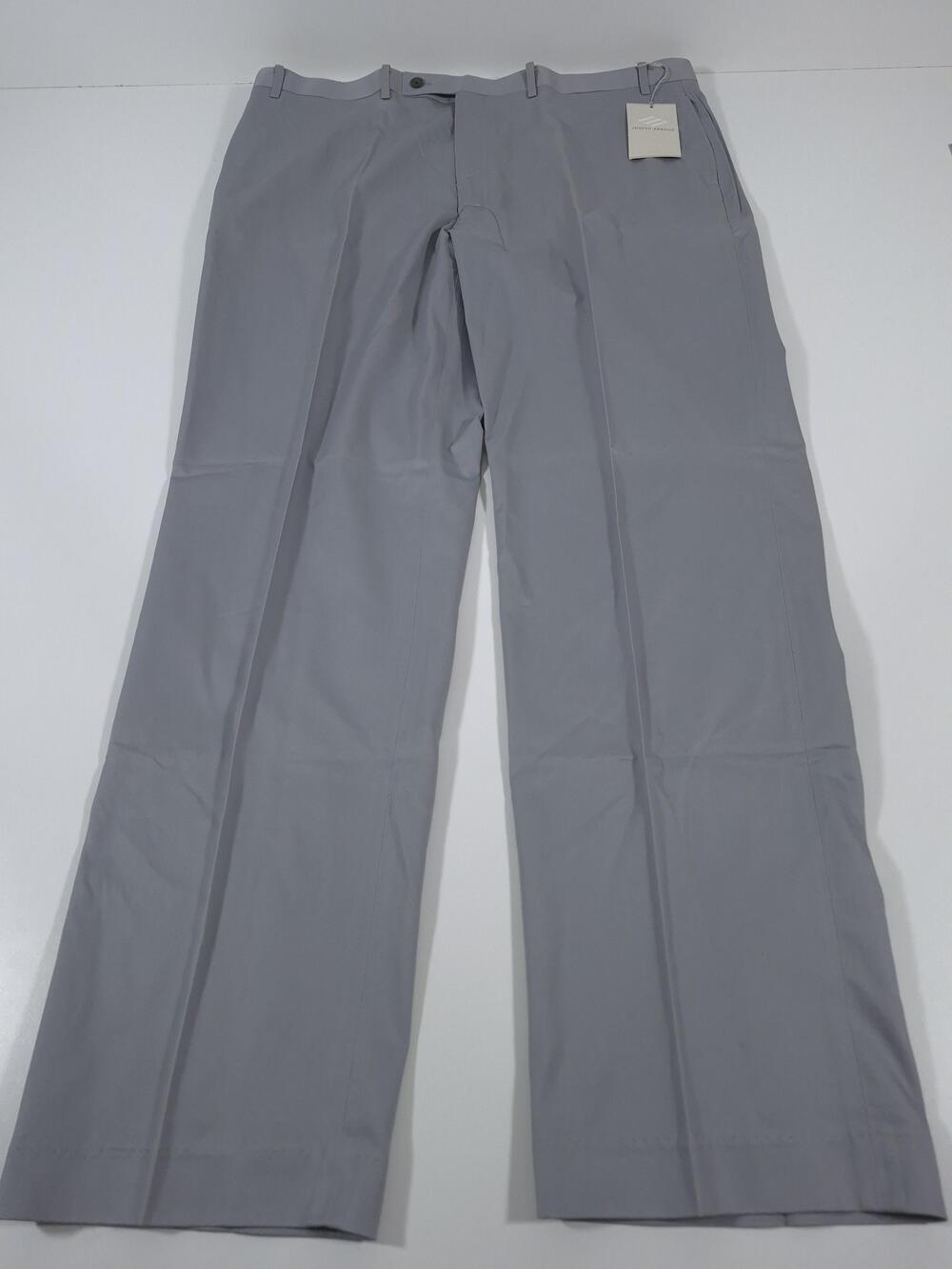 Joseph Abboud Dress Pants Mens 42x34 Gray Cotton Flat Front Straight NWT
